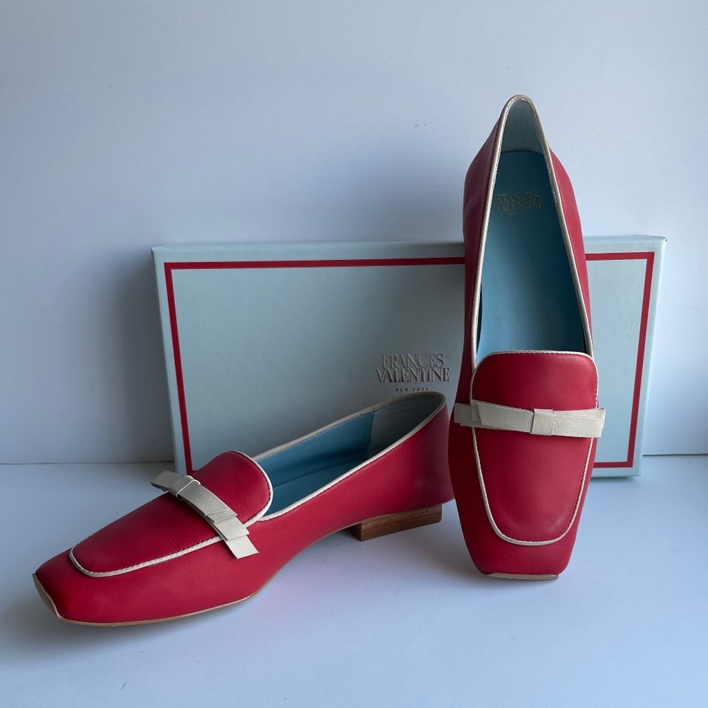 Frances Valentine Red Leather Loafer